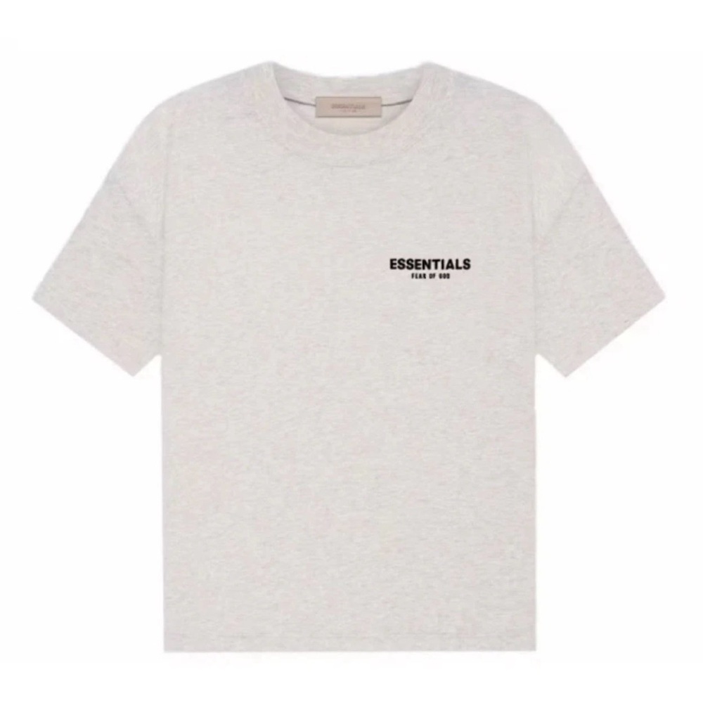 Fear Of God ESSENTIALS Light Oatmeal Logo Tee Short Sleeve NWT S